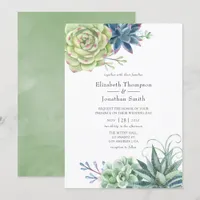 Watercolor Desert Cactus Succulents Wedding Invitation