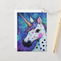 Adorable Polka Dot Unicorn Postcard