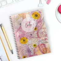 Artistic Soft Watercolor Gradient Line Art Diary Notebook