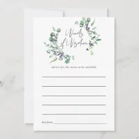 Eucalyptus Lavender Greenery Baby Shower Advice Card