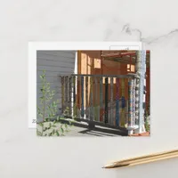 Yarn Bombed Abandoned House in Iowa Postcard