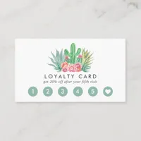 Watercolor Cactus Loyalty Card