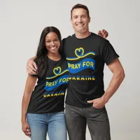 Pray For Ukraine Heart Peace Flag T-Shirt