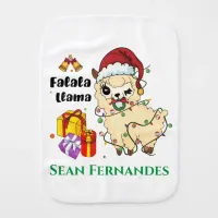 Christmas Llama Burp Cloth