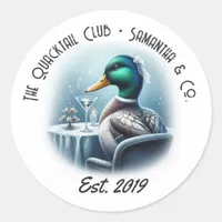 The Quacktail Club Preppy Lake Bachelorette Classic Round Sticker