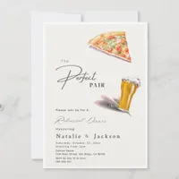 Pizza & Brews The Perfect Pair Rehearsal Dinner Invitation