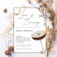 Love Is Brewing Modern Brown Bridal Shower Invitation