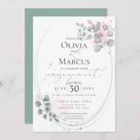 ENGAGEMENT | Modern Watercolor Eucalyptus Foliage Invitation