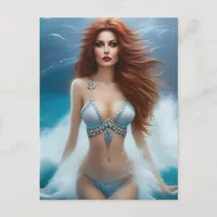 Mermaid in a Blue Bikini Postcard