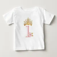 Princess Crown 1st Birthday Baby T-Shirt 