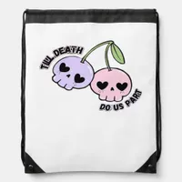 Till Death Do Us Part - Cute Goth Skull Design Cla Drawstring Bag