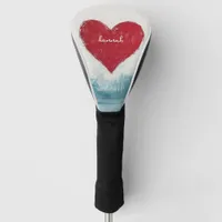 Customizable Pastoral Red Heart Golf Head Cover