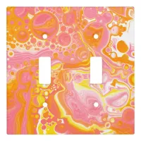 Pink and Orange Fluid Art  Light Switch Cover