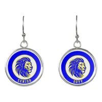 Lions Blue and Yellow School Spirit Earrings