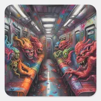 Train full of Demons and lost Souls Square Sticker