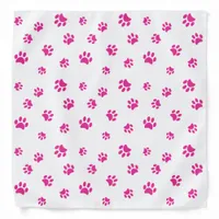 Cute Pink Paw Prints Pattern Bandana