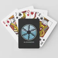 Cosmic Space Blue Ombre SciFi Futuristic Custom Poker Cards