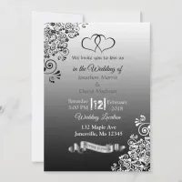 Black and White Gradient Wedding Invitations