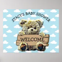 Personalized Teddy Bear Baby Shower Sign