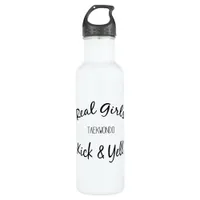 Martial Arts Real Girls Kick and Yell Taekwondo Stainless Steel Water Bottle