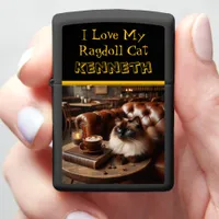 Ragdoll Cat Café Calm: Ragdoll Latte Dreams Zippo Lighter