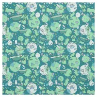 Fun Hot Tub Blue Pattern Fabric