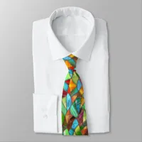  Funky Stained Glass Vibes Neck Tie