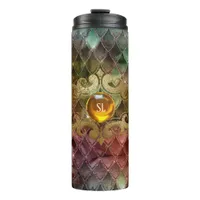 Dragon Scale Gemstone Monogram Thermal Tumbler