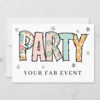 * Any PARTY DIY Invite Doodle  Event Colorful