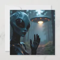 Female Extraterrestrial Alien and UFO