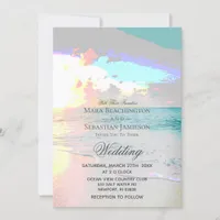 *~* Sunrise Artsy Pastel Beach Sunset  Wedding Invitation