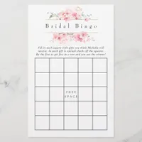 Pink Cherry Blossom Geometric Spring Bridal Bingo