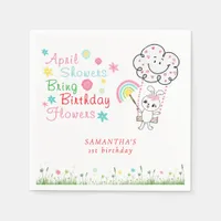 April Showers Bring Birthday Flowers Girl Birthday Napkins