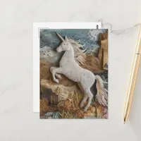 Thumbnail for A Beautiful Unicorn mixed media Postcard