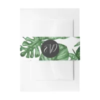 Rustic Tropical Nature Botanical Greenery Wedding Invitation Belly Band