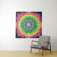 Color Burst Rainbow Prism Mandala Tapestry