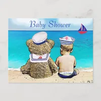 Lil' Sailor and Teddy Bear Baby Shower Invites