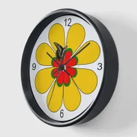 Clock - Flower Art with Butterfly