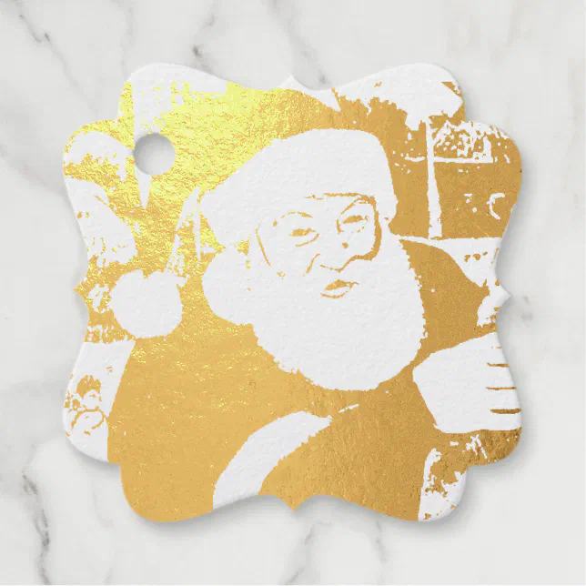 Santa Claus Foil Favor Tags