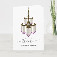 Old Gold Elegance Quinceañera Thank You Card