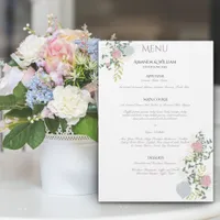 Finely flourished wedding Flat Menu