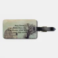 Kalona Iowa Fields and Barn With Tree Luggage Tag