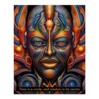 Time is a circle, and wisdom is its centre Mayan Poster