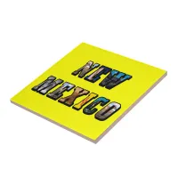 New Mexico Picture Text Ceramic Tile