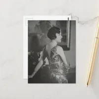 A Woman in 1930 Black and White Postcard