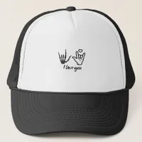 Hands Forming Skeleton Heart Hands Minimal Touch Trucker Hat