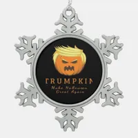 Trumpkin Make Halloween Great Again – Creepy Funny Snowflake Pewter Christmas Ornament
