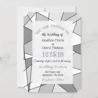 Shades of Gray Geometric Wedding invitations