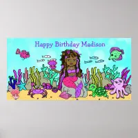 Personalied Happy Birthday Mermaid Poster