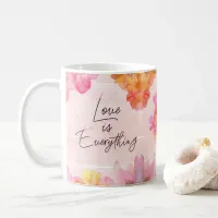 Custom Name Pink Floral Watercolor Coffee Mug